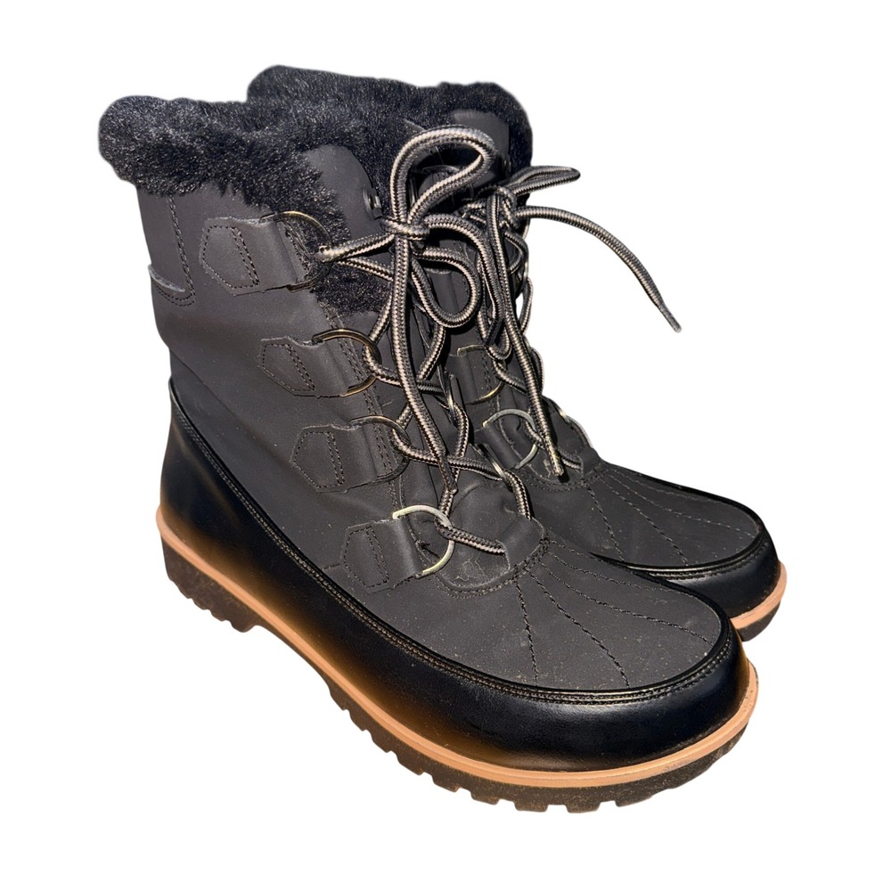JBU by Jambu Maldive Weather Ready Women 9M Pre-Owned Winter Boot Black Faux Fur